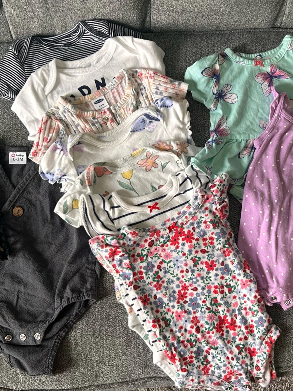 Mixed Baby Girl Lot - Floral, Leopard, Purple & More Size 0-3 month